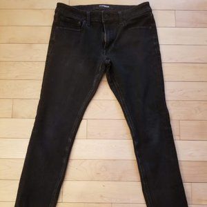 Express mens black skinny jeans 32x32